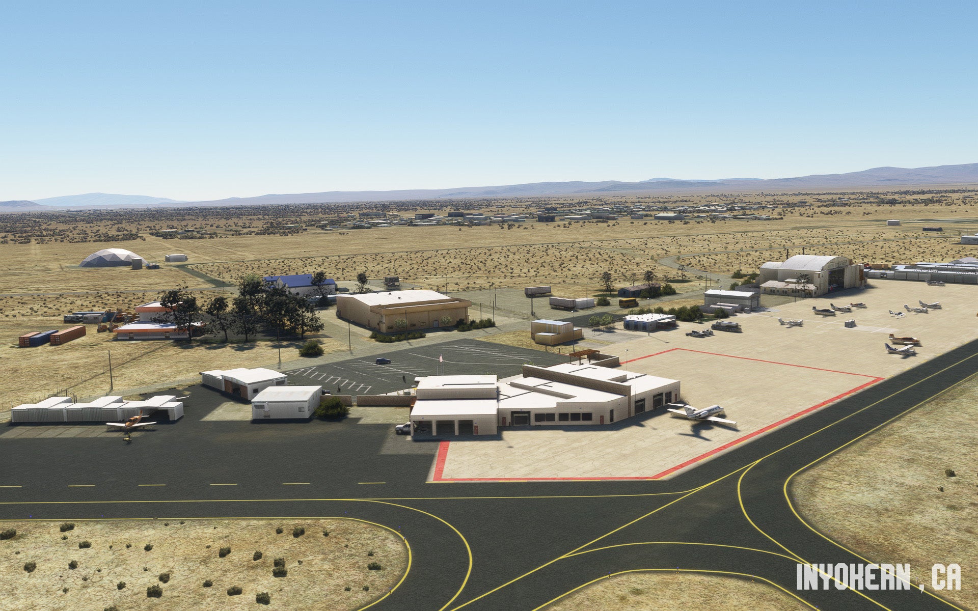 SUNDOWNERSIM - INYOKERN AIRPORT MAV'S HANGAR for MSFS20/24