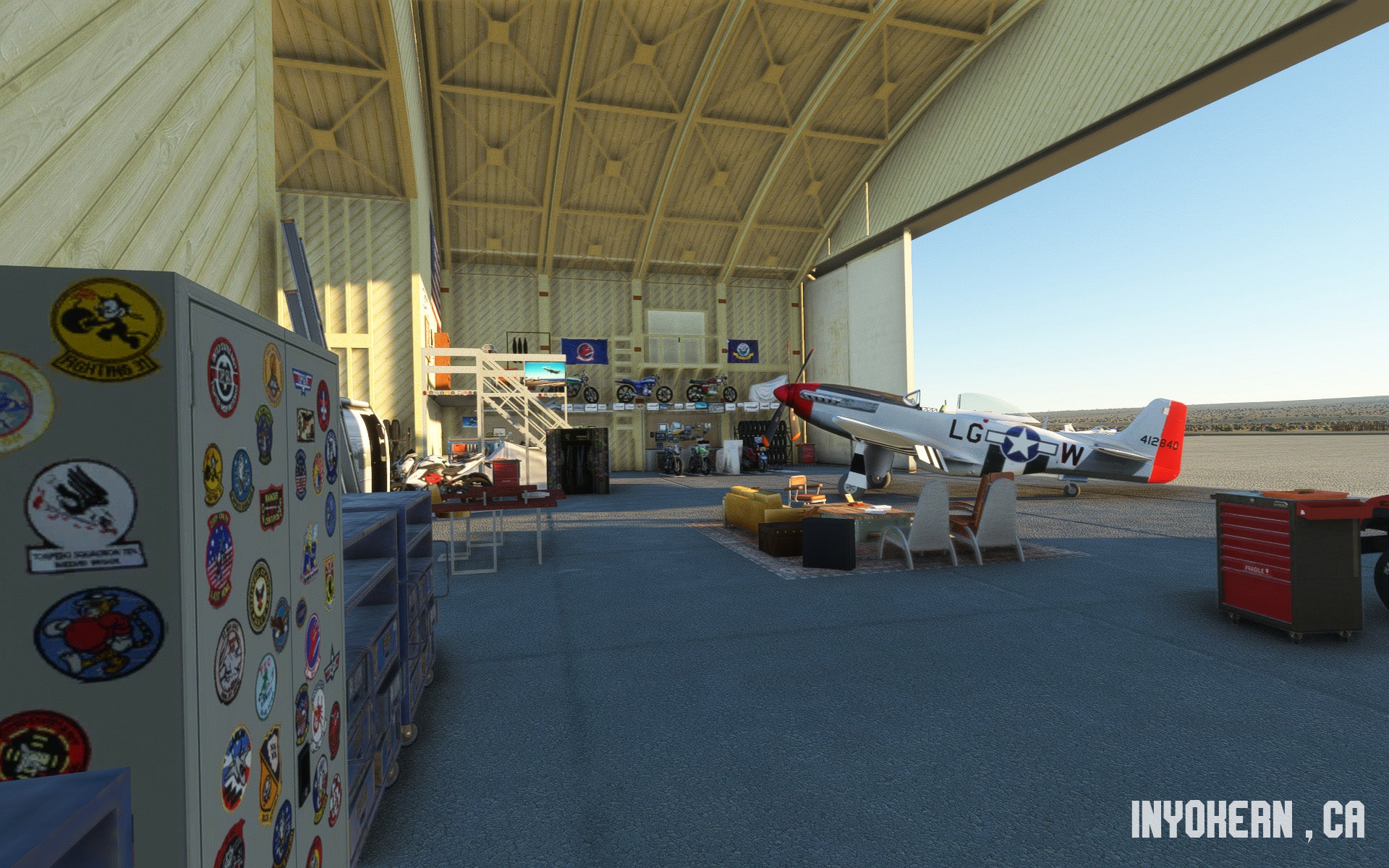 SUNDOWNERSIM - INYOKERN AIRPORT MAV'S HANGAR for MSFS20/24