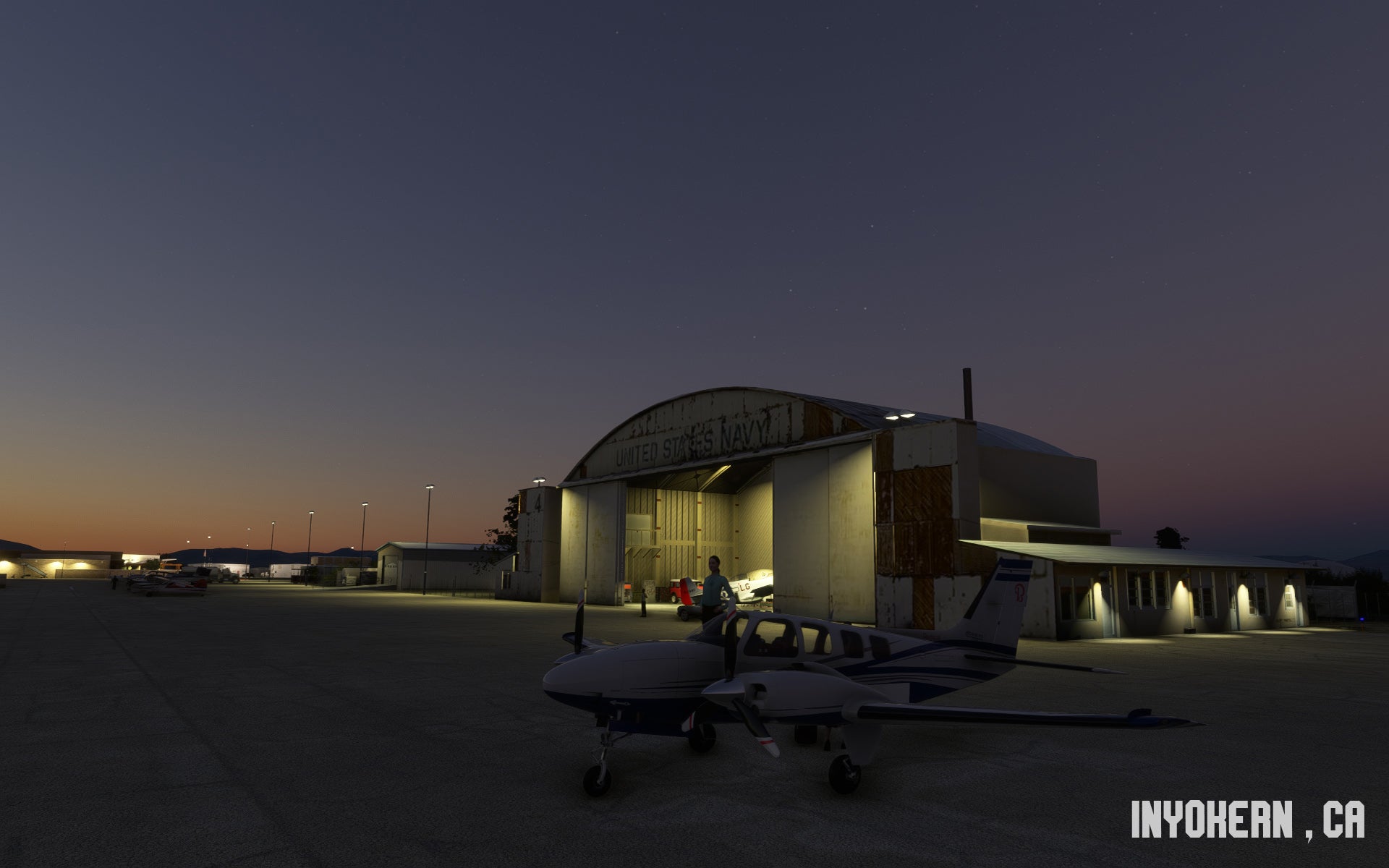 SUNDOWNERSIM - INYOKERN AIRPORT MAV'S HANGAR for MSFS20/24
