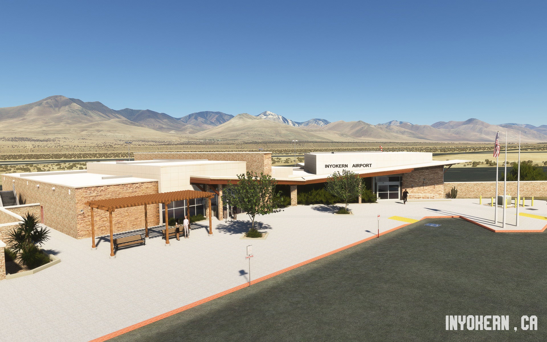 SUNDOWNERSIM - INYOKERN AIRPORT MAV'S HANGAR for MSFS20/24