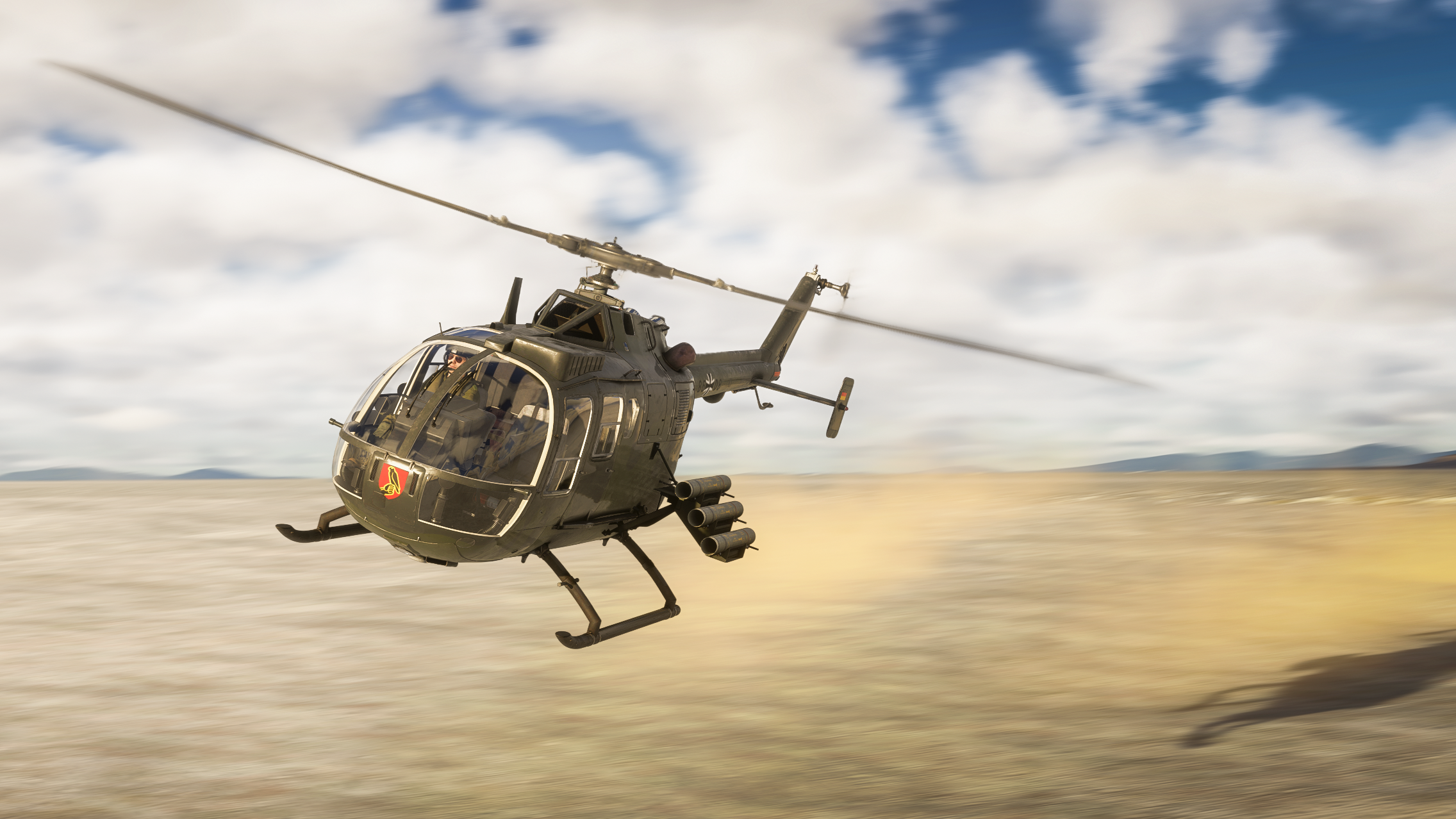 Stratoware MBB Bo 105, in partnership with Miltech Simulations for MSFS24