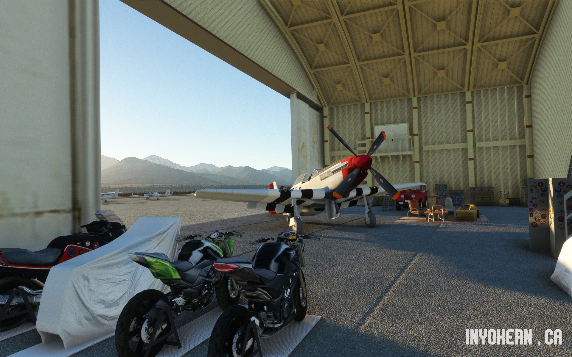 SUNDOWNERSIM - INYOKERN AIRPORT MAV'S HANGAR for MSFS20/24